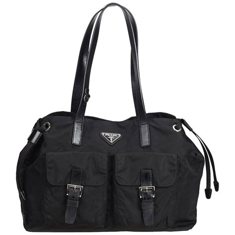 prada black nylon tote pink inside outlet|prada nylon small tote.